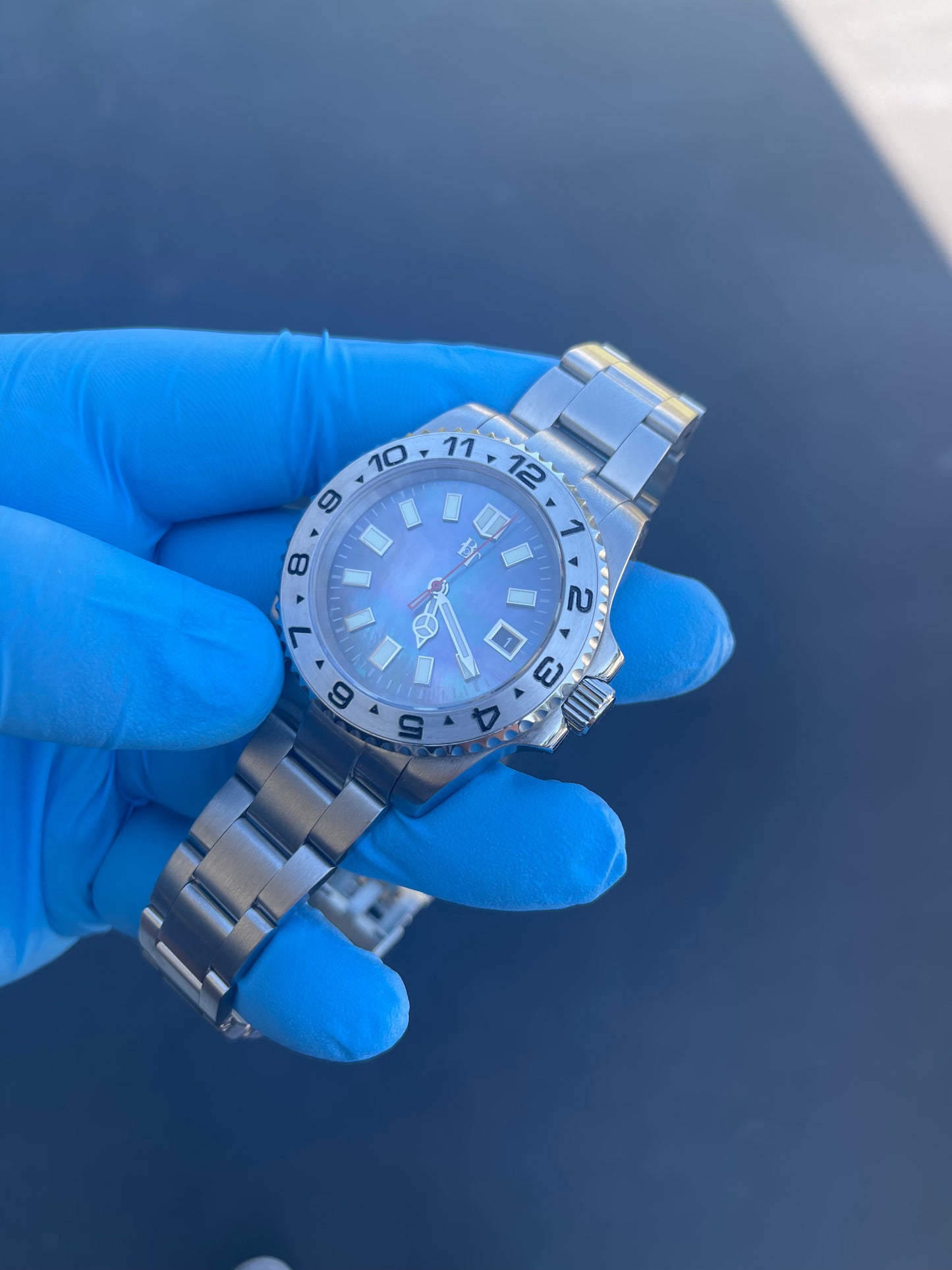 Mother of Pearl Dual Time Diver