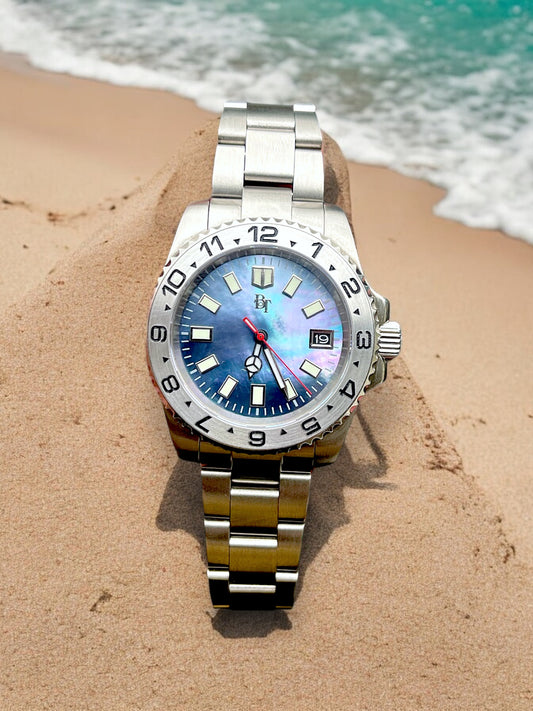 Mother of Pearl Dual Time Diver